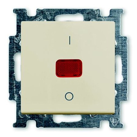 Выключатель 1-клавишный двухполюсный ABB BASIC55 с подсветкой, chalet-white, 1020//2 UCK-96-507
