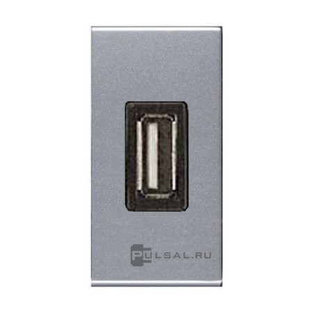 Розетка USB ABB ZENIT, скрытый монтаж, серебристый, N2185 PL