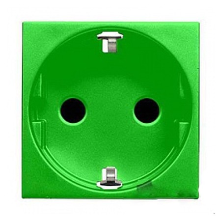 Розетка ABB ZENIT, скрытый монтаж, с заземлением, со шторками, зеленый, N2288 VD