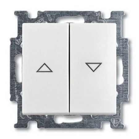 Выключатель для жалюзи 2-клавишный кнопочный ABB BASIC55, механический, альпийский белый, 2026//4 UC-94-507