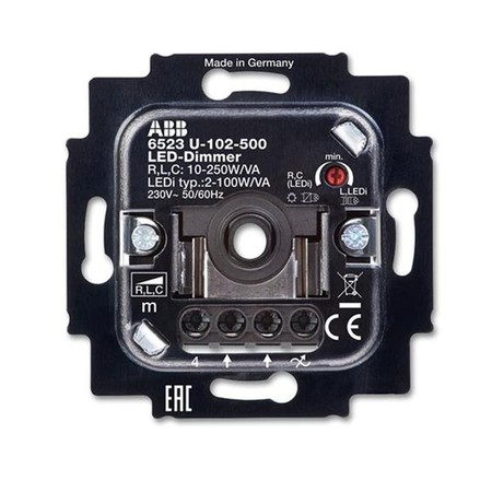 Механизм поворотного светорегулятора-переключателя ABB коллекции BJE, 100 Вт, 6523 U-102-500
