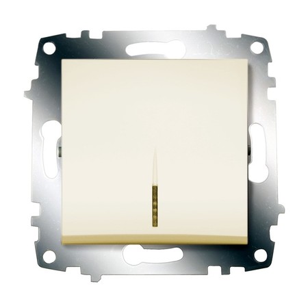 Выключатель 1-клавишный ABB COSMO с подсветкой, кремовый, 619-010300-201