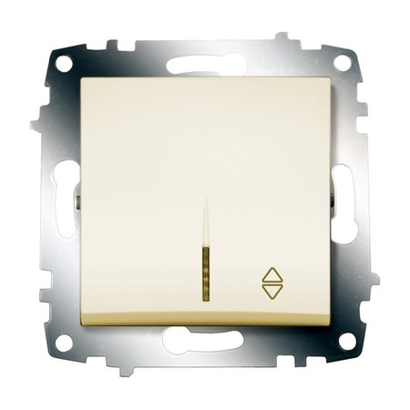 Переключатель 1-клавишный ABB COSMO с подсветкой, кремовый, 619-010300-210
