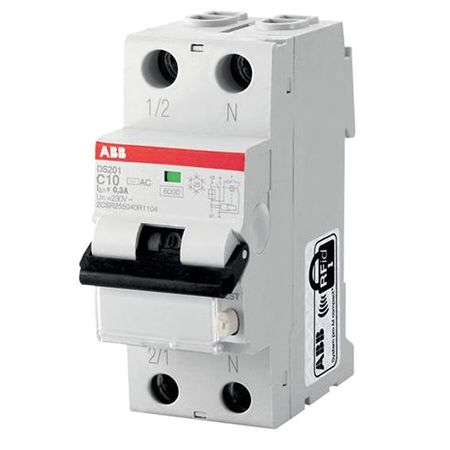 Дифавтомат ABB DS200 1P+N 16А (K) 6кА 300мА (A)