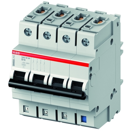 Автоматический выключатель ABB S400M 3P+N 1.6А (K) 50кА, S403M-K1.6NP