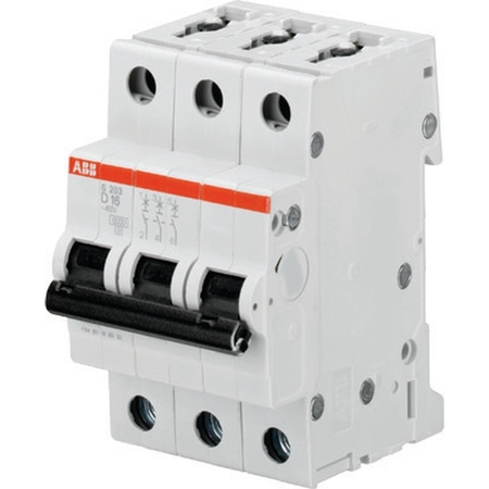 Автоматический выключатель ABB S200 3P 0.5А (D) 6кА, S203 D0.5