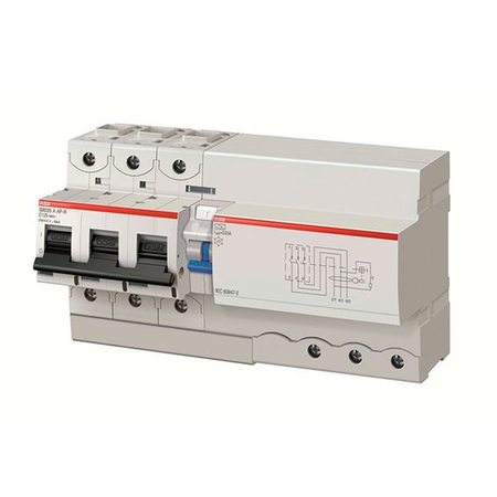 Дифавтомат ABB DS800 3P 125А ( D ) 50 кА, 300 мА ( A ), DS803S D 125//0.3 A