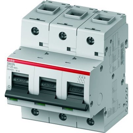 Автоматический выключатель ABB S800N 3P 100А (D) 20кА, S803N D100