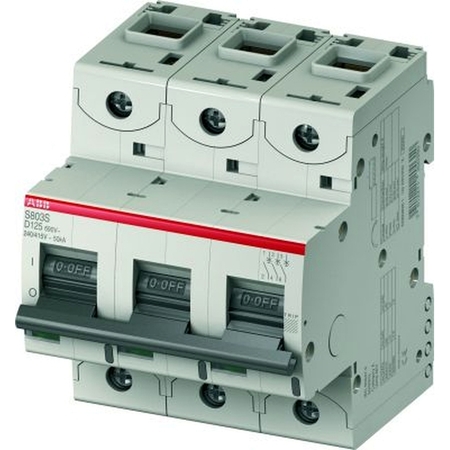 Автоматический выключатель ABB S800C 3P 100А (D) 15кА, S803C D100