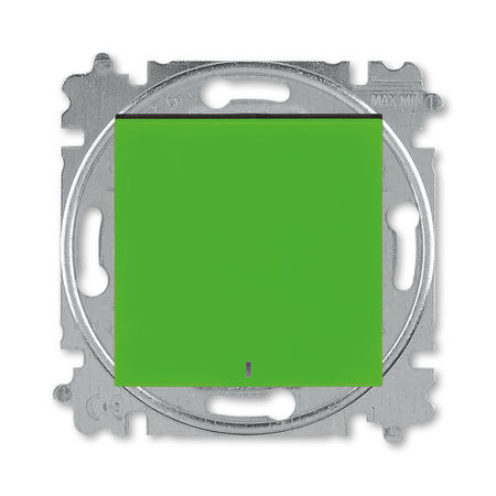 Выключатель 1-клавишный ABB LEVIT с подсветкой, зеленый // дымчатый черный, 3559H-A01446 67W