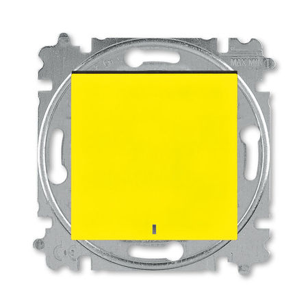 Переключатель 1-клавишный ABB LEVIT с подсветкой, желтый // дымчатый черный, 3559H-A06446 64W