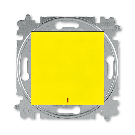 Переключатель 1-клавишный ABB LEVIT с подсветкой, желтый // дымчатый черный, 3559H-A25445 64W