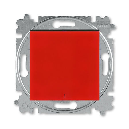 Переключатель 1-клавишный ABB LEVIT с подсветкой, красный // дымчатый черный, 3559H-A25445 65W