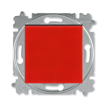 Выключатель 1-клавишный двухполюсный ABB LEVIT, красный // дымчатый черный, 3559H-A02445 65W