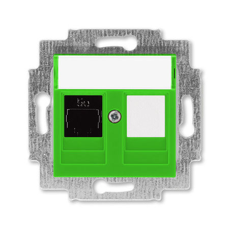 Розетка ABB LEVIT, скрытый монтаж, зеленый, 5014H-A51017 67W