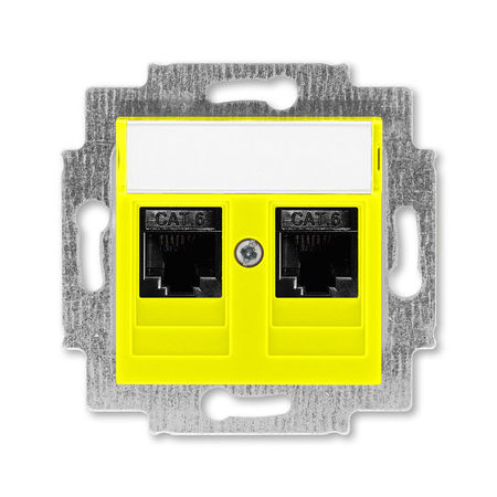 Розетка ABB LEVIT, скрытый монтаж, желтый, 5014H-A61018 64W
