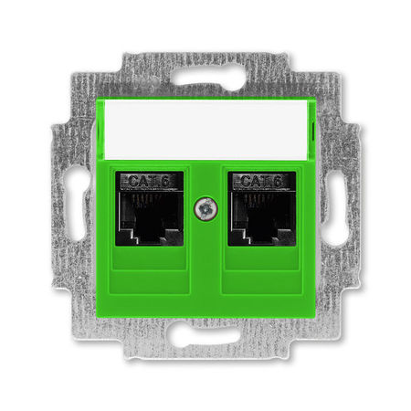 Розетка ABB LEVIT, скрытый монтаж, зеленый, 5014H-A61018 67W