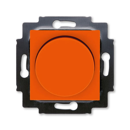 Светорегулятор поворотно-нажимной ABB LEVIT, 600 Вт, оранжевый // дымчатый чёрный, 3294H-A02247 66W