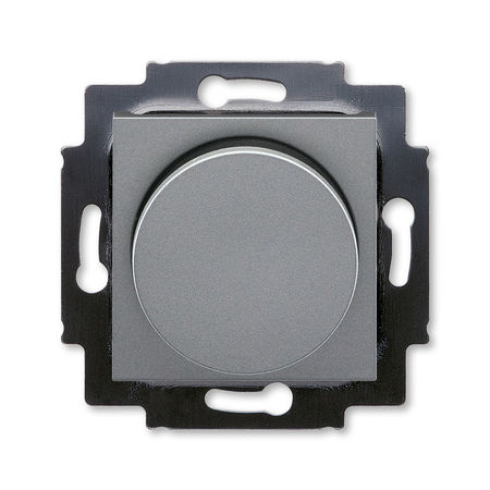 Светорегулятор поворотно-нажимной ABB LEVIT, 600 Вт, сталь // дымчатый чёрный, 3294H-A02247 69W