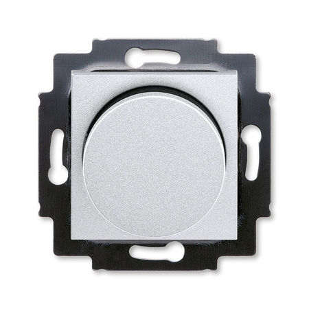 Светорегулятор поворотно-нажимной ABB LEVIT, 600 Вт, серебро // дымчатый чёрный, 3294H-A02247 70W