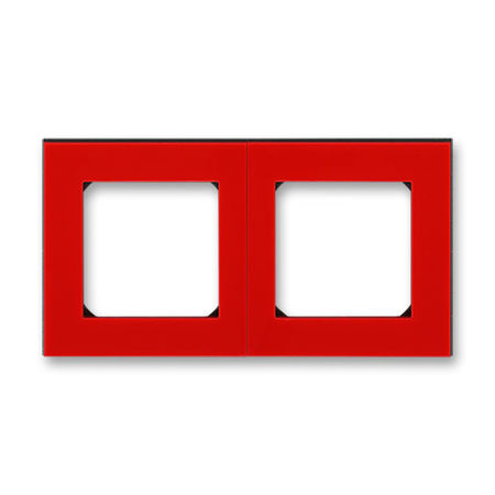 Рамка 2 поста ABB LEVIT, красный // дымчатый чёрный, 3901H-A05020 65W