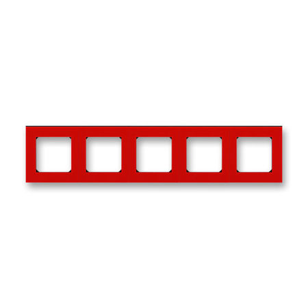 Рамка 5 постов ABB LEVIT, красный // дымчатый чёрный, 3901H-A05050 65W
