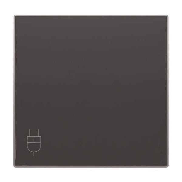 Накладка на розетку ABB SKY, скрытый монтаж, с заземлением, с крышкой, черный бархат, 8588.1 NS