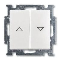 Выключатель для жалюзи 2-клавишный кнопочный ABB BASIC55, механический, альпийский белый, 2006//4 UC-94-507