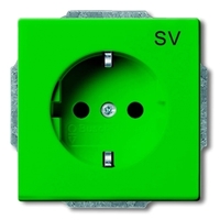 Розетка ABB BASIC55, скрытый монтаж, с заземлением, зеленый