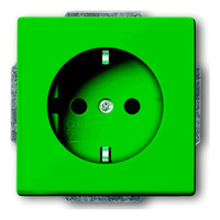 Розетка ABB, скрытый монтаж, с заземлением, со шторками, зеленый, 20 EUCKS-13-82