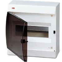 Распределительный шкаф ABB Unibox 8 мод., IP41, встраиваемый, термопласт, прозрачная дверь