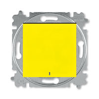 Выключатель 1-клавишный ABB LEVIT с подсветкой, желтый // дымчатый черный, 3559H-A01446 64W