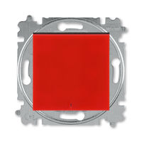 Переключатель 1-клавишный ABB LEVIT с подсветкой, красный // дымчатый черный, 3559H-A25445 65W