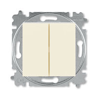 Выключатель 2-клавишный кнопочный ABB LEVIT, слоновая кость // белый, 3559H-A87445 17W