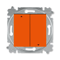 Выключатель для жалюзи 2-клавишный ABB LEVIT, механический, оранжевый // дымчатый черный, 3559H-A89445 66W