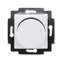 Светорегулятор поворотно-нажимной ABB LEVIT, 600 Вт, белый // дымчатый чёрный, 3294H-A02247 62W