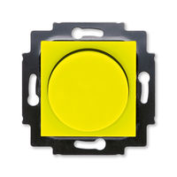 Светорегулятор поворотно-нажимной ABB LEVIT, 600 Вт, жёлтый // дымчатый чёрный, 3294H-A02247 64W
