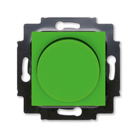 Светорегулятор поворотно-нажимной ABB LEVIT, 600 Вт, зелёный // дымчатый чёрный, 3294H-A02247 67W