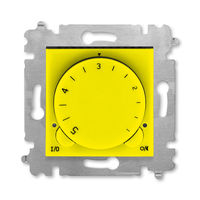 Терморегулятор с поворотной ручкой ABB LEVIT, желтый // дымчатый черный, 3292H-A00003 64W