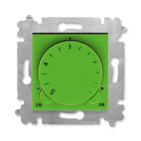 Терморегулятор с поворотной ручкой ABB LEVIT, зеленый // дымчатый черный, 3292H-A00003 67W