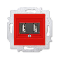 Розетка USB ABB LEVIT, скрытый монтаж, красный, 5014H-A00040 65W
