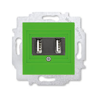 Розетка USB ABB LEVIT, скрытый монтаж, зеленый, 5014H-A00040 67W