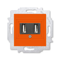 Розетка USB ABB LEVIT, скрытый монтаж, оранжевый, 5014H-A00040 66W