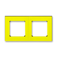 Рамка 2 поста ABB LEVIT, жёлтый // дымчатый чёрный, 3901H-A05020 64W