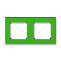 Рамка 2 поста ABB LEVIT, зелёный // дымчатый чёрный, 3901H-A05020 67W