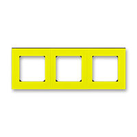 Рамка 3 поста ABB LEVIT, жёлтый // дымчатый чёрный, 3901H-A05030 64W