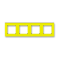 Рамка 4 поста ABB LEVIT, жёлтый // дымчатый чёрный, 3901H-A05040 64W