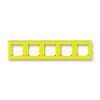 Рамка 5 постов ABB LEVIT, жёлтый // дымчатый чёрный, 3901H-A05050 64W