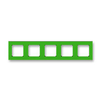 Рамка 5 постов ABB LEVIT, зелёный // дымчатый чёрный, 3901H-A05050 67W