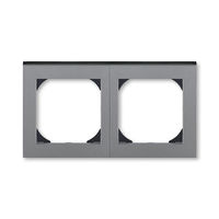 Рамка 2 поста ABB LEVIT, сталь // дымчатый чёрный, 3901H-A05520 69